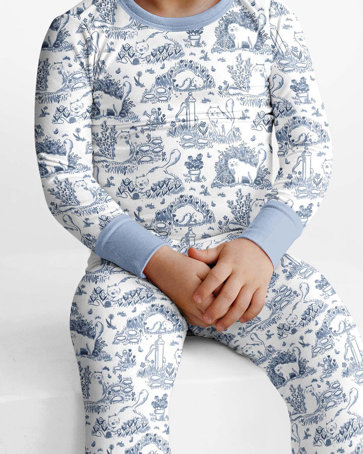 Zweiteiliges Langarm-Pyjama-Set mit Sommerfrüchten