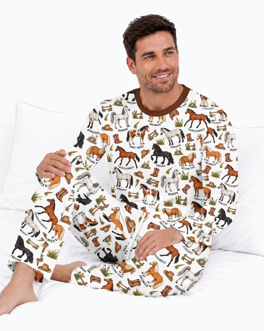 Types Of Horses Bamboo Men's Pajama Set