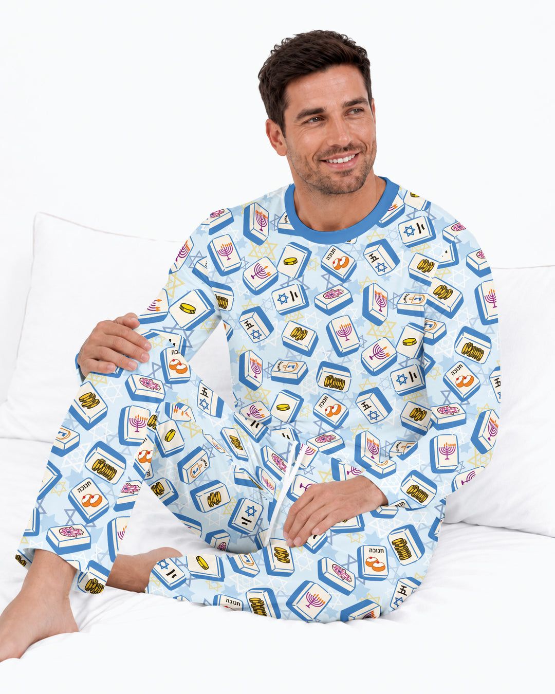 Hanukkah Mahjong Club Bamboo Men's Pajama Set