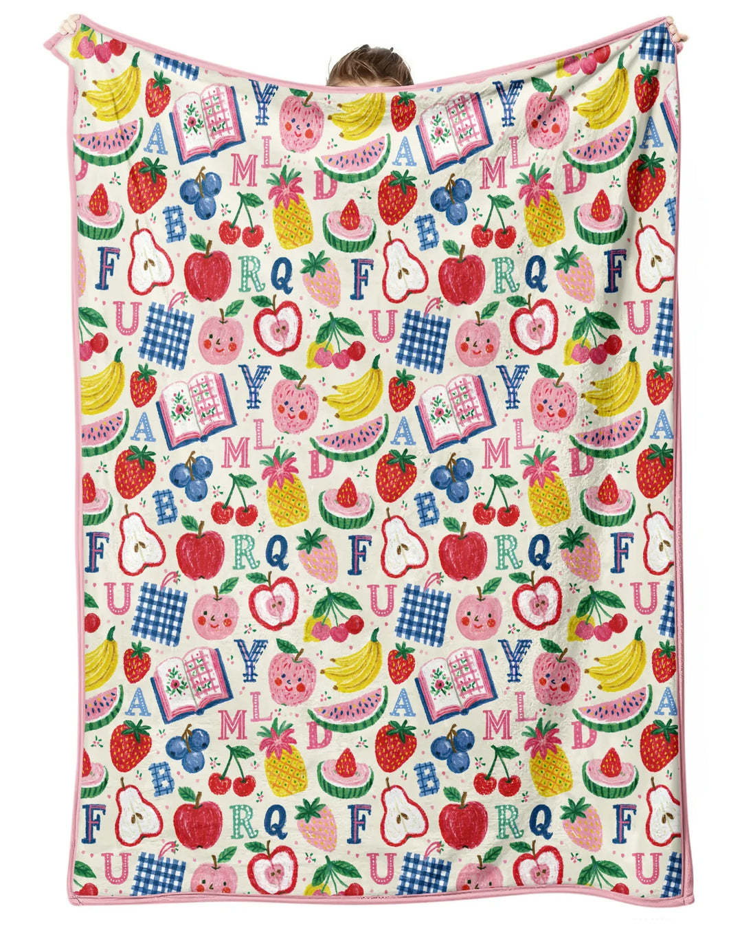 Back To School Fruit Alphabet Bamboo Blanket