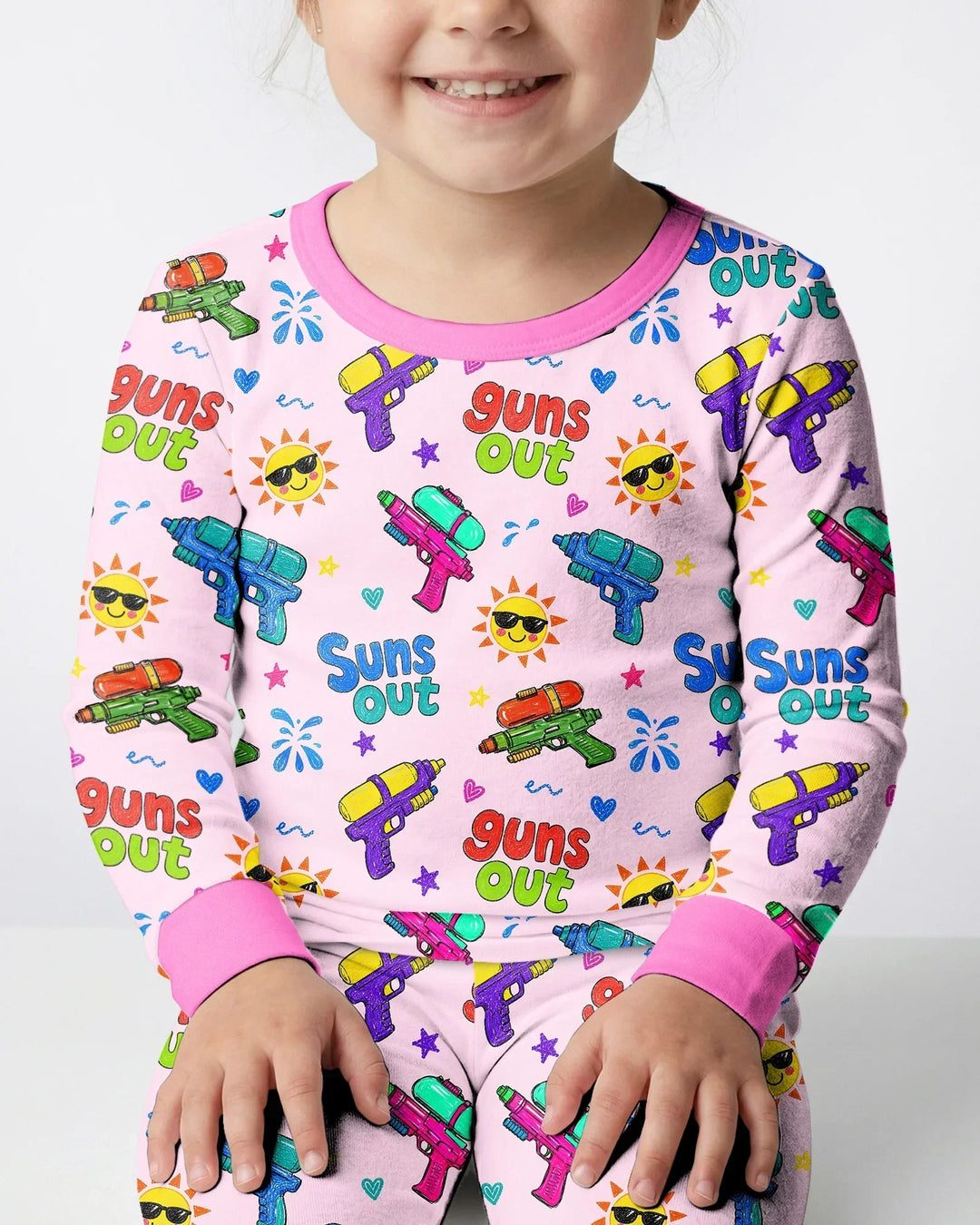 Zweiteiliges Langarm-Pyjama-Set mit Sommerfrüchten