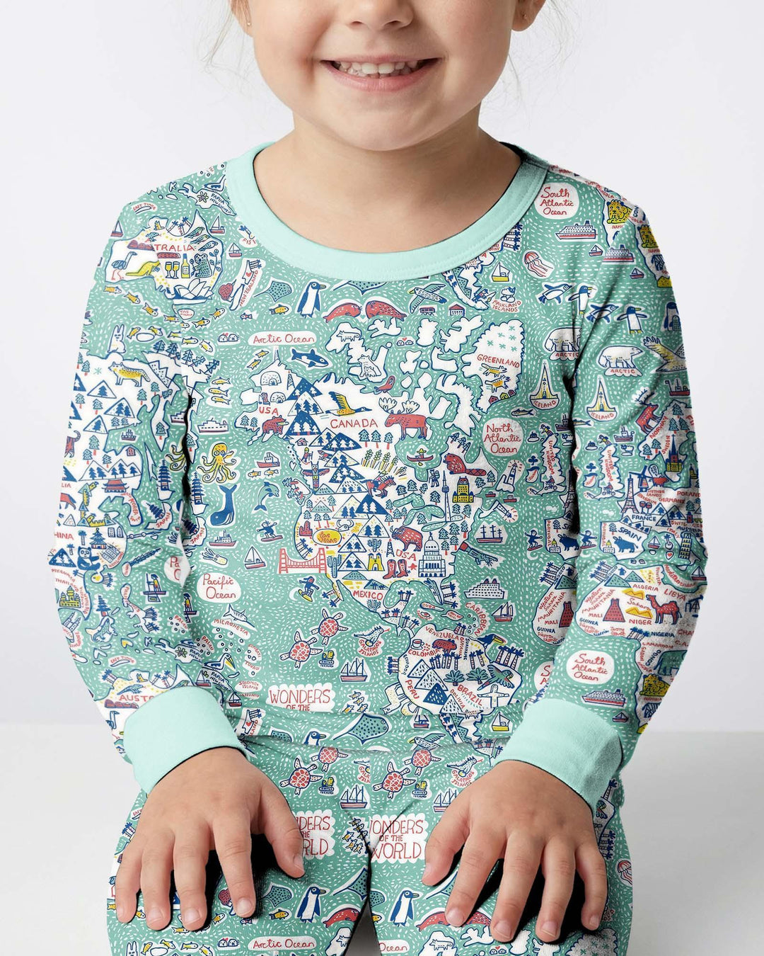 Zweiteiliges Langarm-Pyjama-Set mit Sommerfrüchten