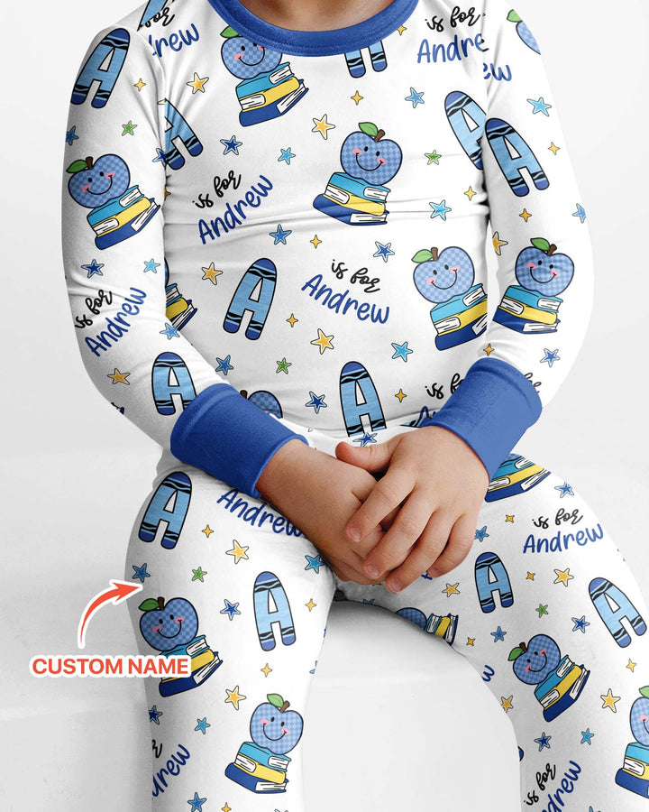 Zweiteiliges Langarm-Pyjama-Set mit Sommerfrüchten