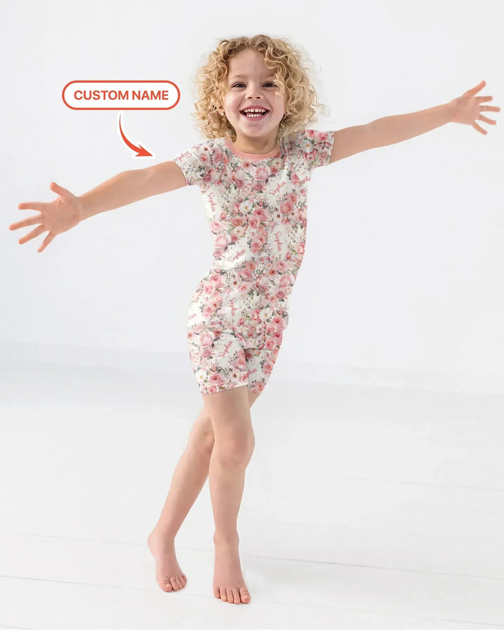 Zweiteiliges Pyjama-Set mit kurzen Ärmeln und Shorts im Sommer-Design