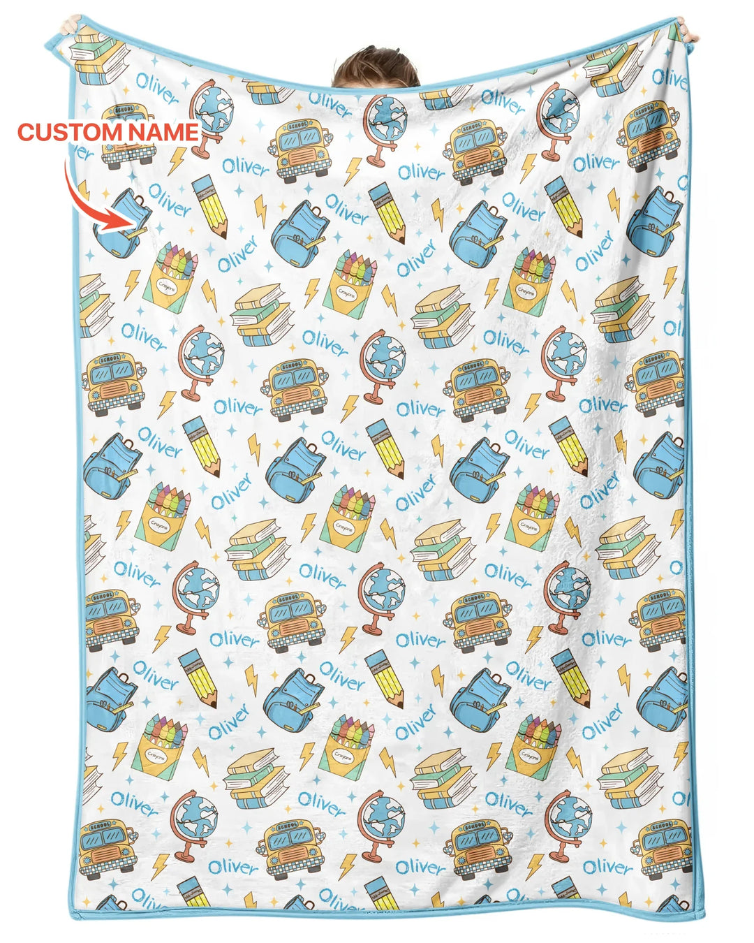 Custom Name Back To School Bamboo Blanket