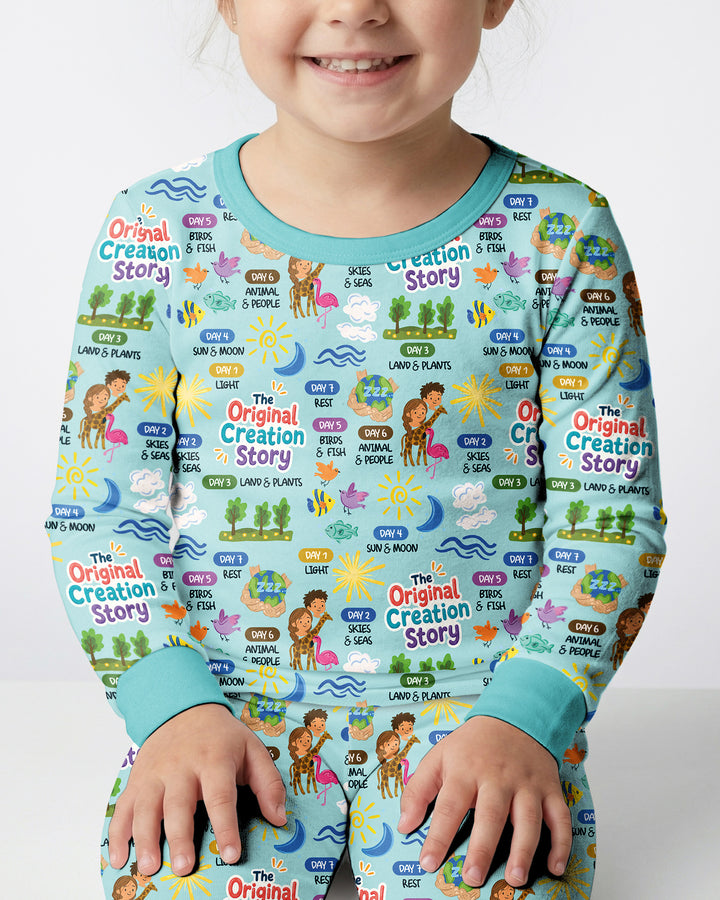Zweiteiliges Langarm-Pyjama-Set mit Sommerfrüchten