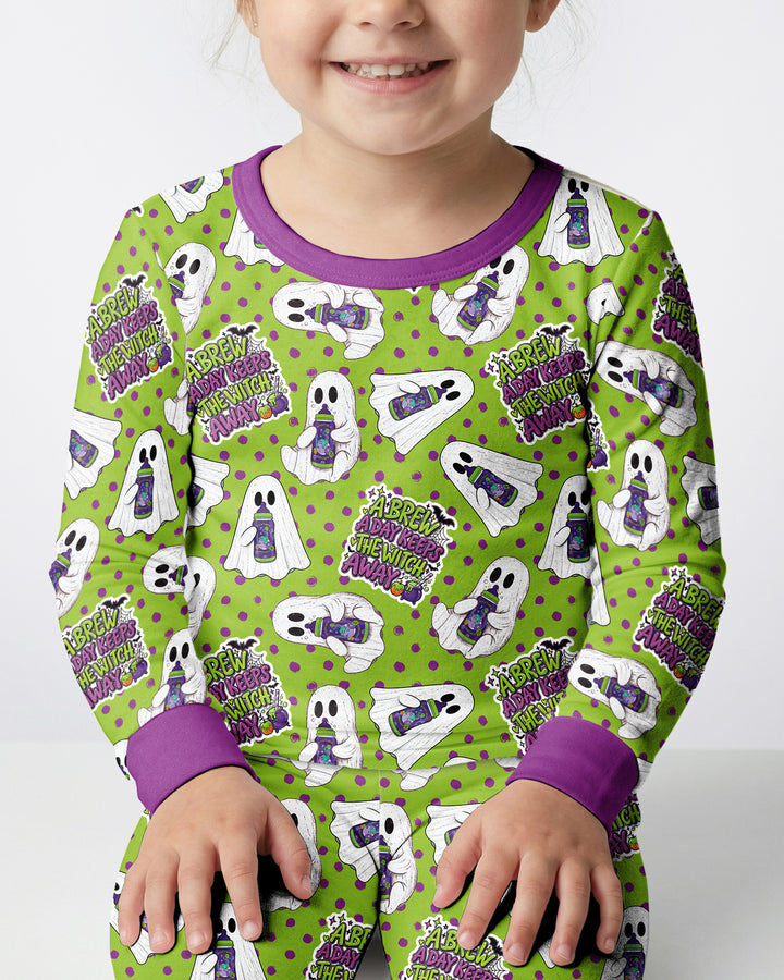 Boo Brew Ghosts Bamboo Two Piece Long Sleeve Pajama Set