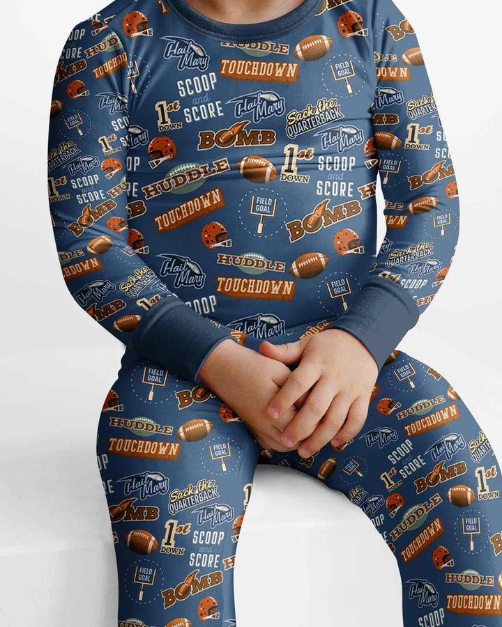 Football Lingo Bamboo Two Piece Long Sleeve Pajama Set
