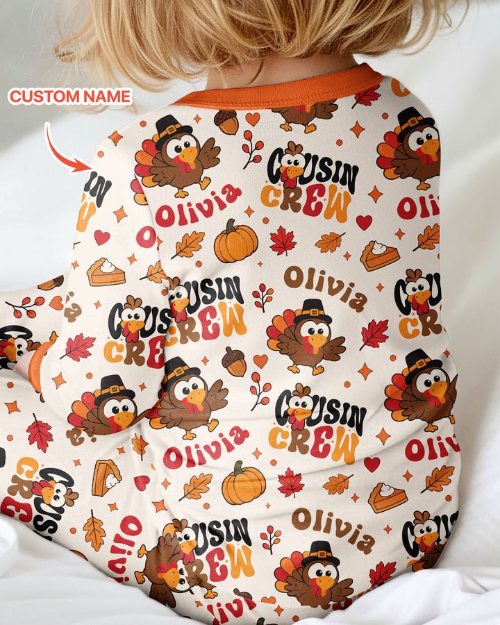Personalized Cousin Crew Thanksgiving Bamboo Convertible Zippy