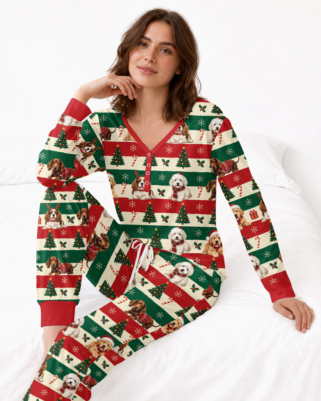 Dog Lover Christmas Bamboo Women Pajama Set