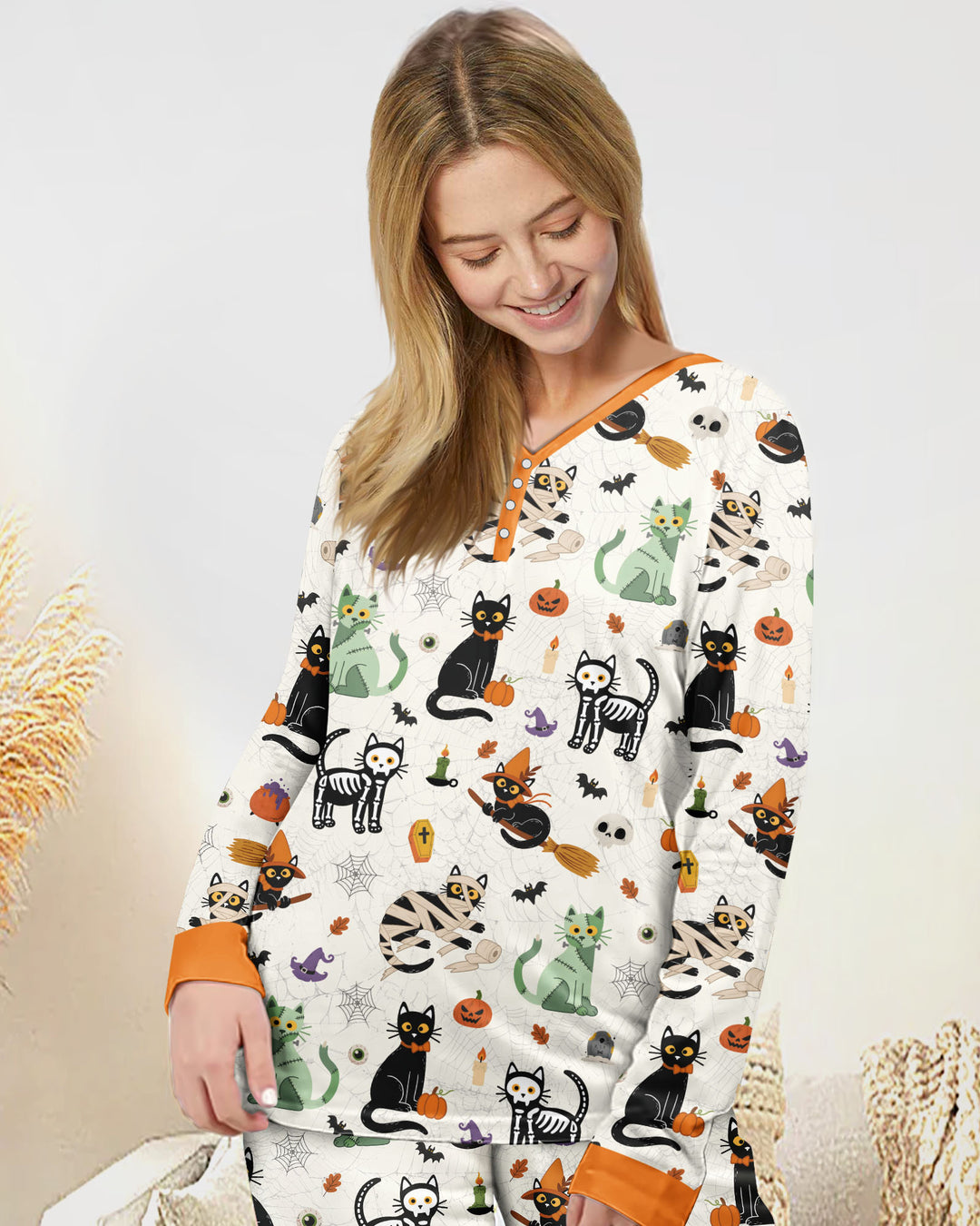 Spooky Cat Squad Bamboo Women Pajama Set