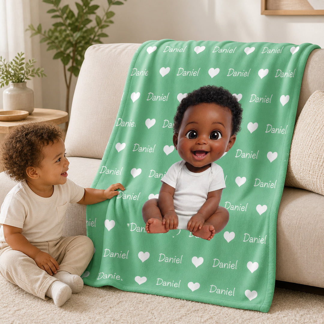 My Mini Portrait Bamboo Blanket