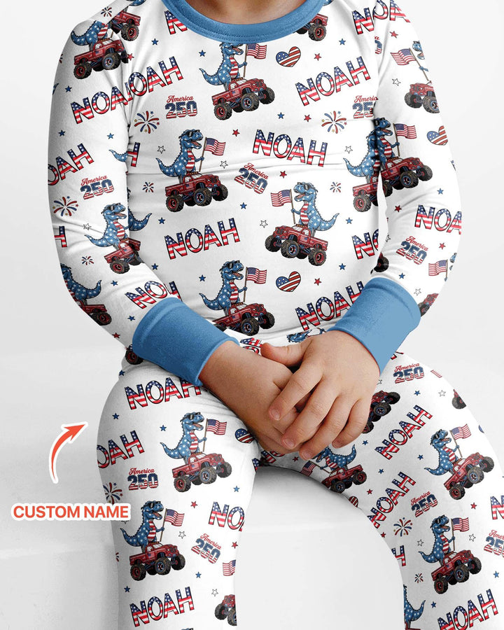 Zweiteiliges Langarm-Pyjama-Set mit Sommerfrüchten