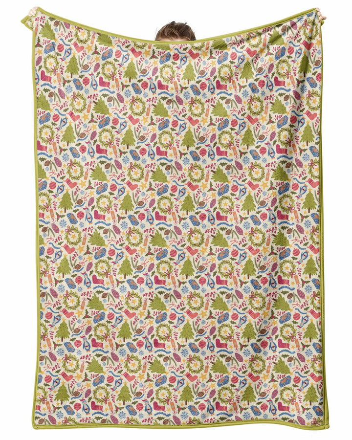 All Over Christmas Fun Bamboo Blanket
