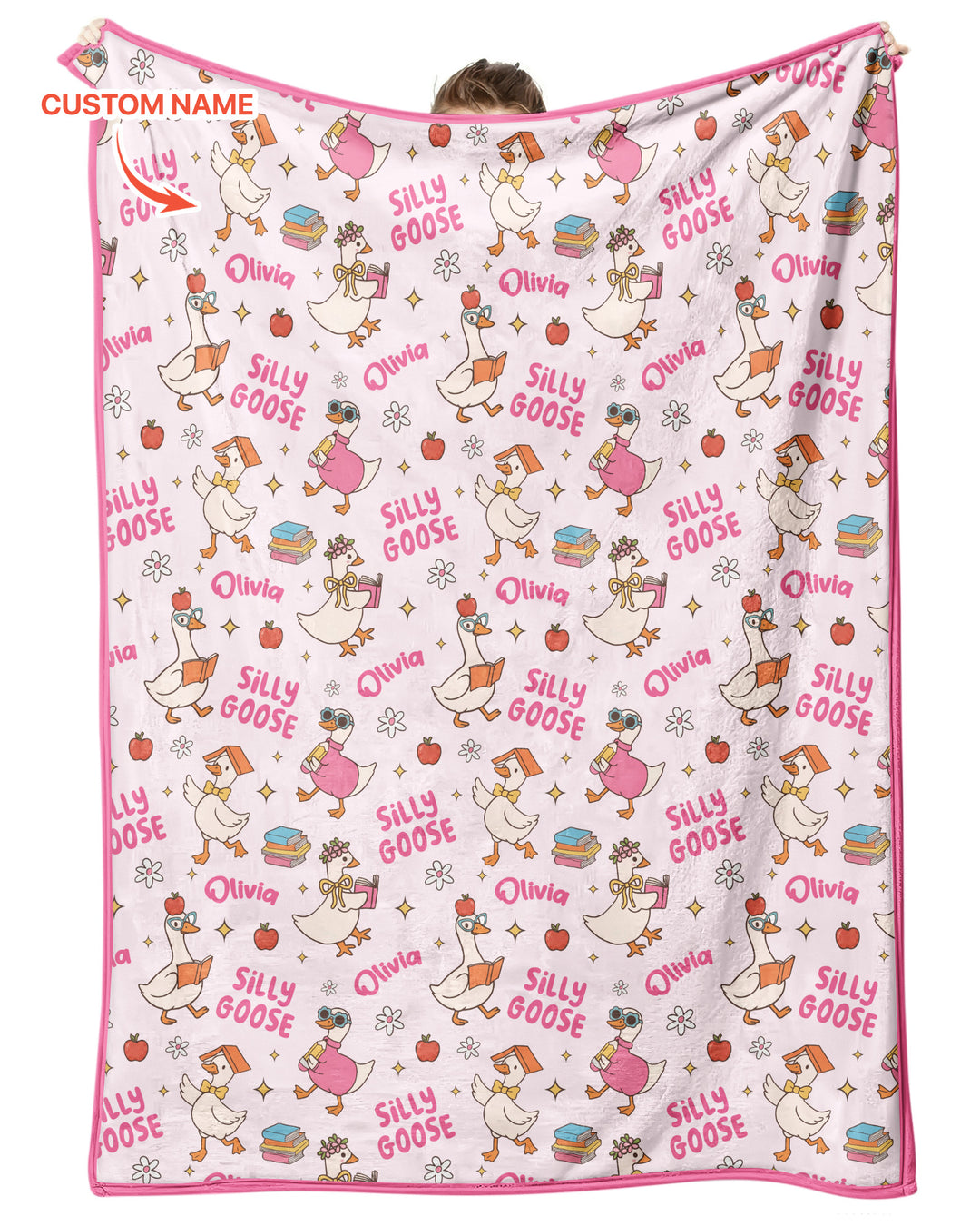 Custom Name Silly Goose Back to School Bamboo Blanket