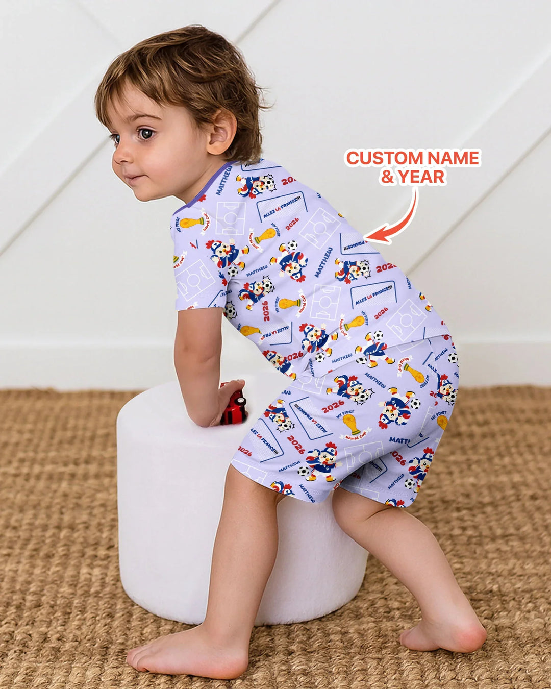 Zweiteiliges Pyjama-Set mit kurzen Ärmeln und Shorts im Sommer-Design