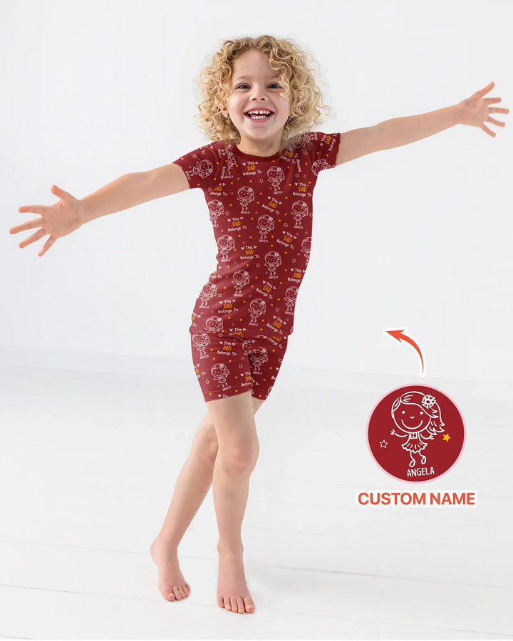 Zweiteiliges Pyjama-Set mit kurzen Ärmeln und Shorts im Sommer-Design