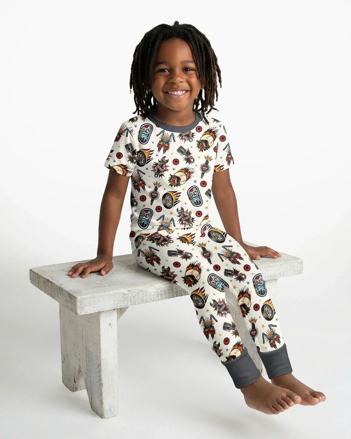 Zweiteiliges, kurzärmliges Pyjama-Set mit Marienkäfern