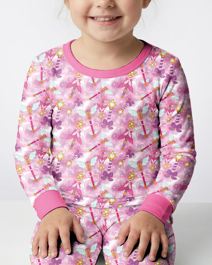 Kawaii Magical Girl Wand Bamboo Two Piece Long Sleeve Pajama Set