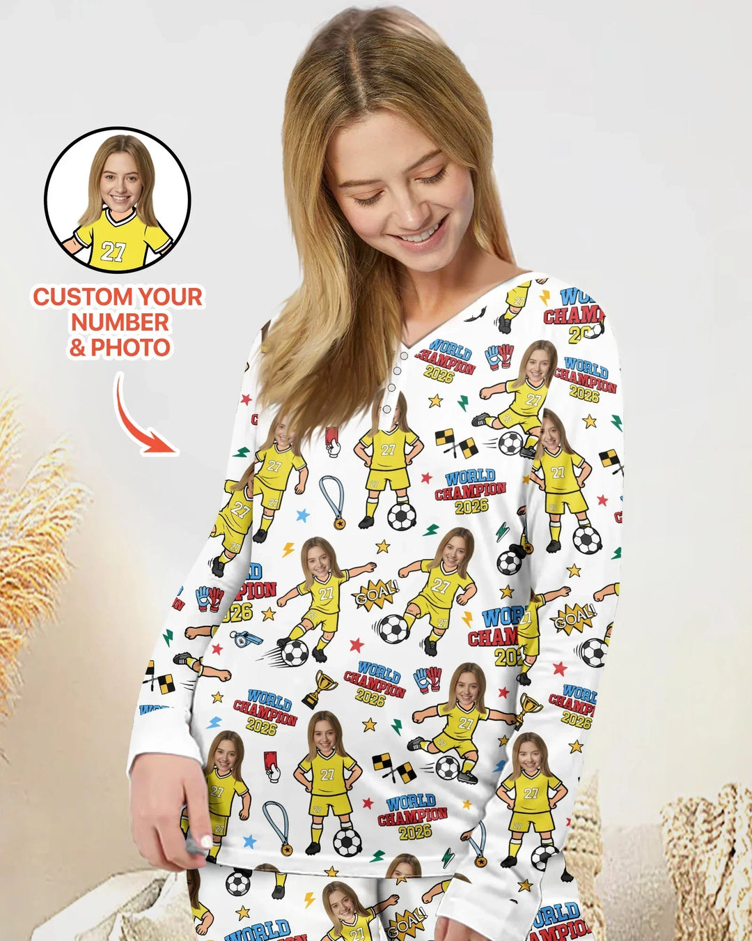 Template Damen Pyjama-Set aus personalisiertem Bambus