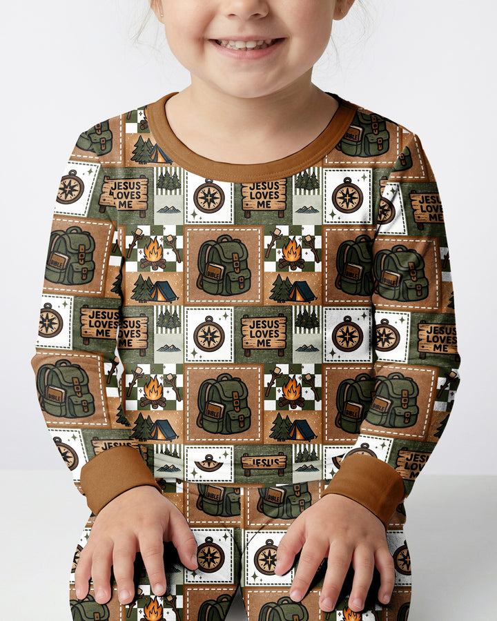 Zweiteiliges Langarm-Pyjama-Set mit Sommerfrüchten