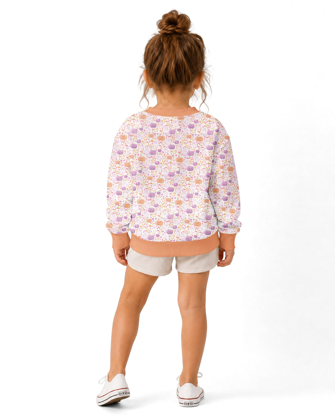 Pastel Pumpkins and Ghosts Bamboo Crewneck Sweatshirt