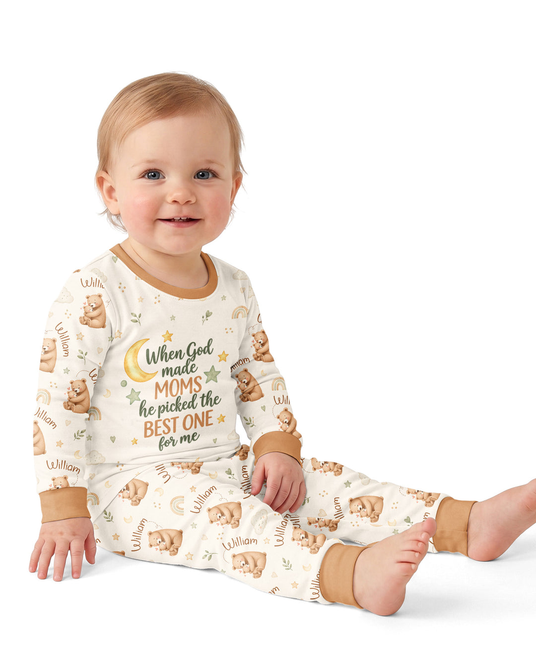 When God Made Moms Bamboo Two Piece Long Sleeve Pajama Set