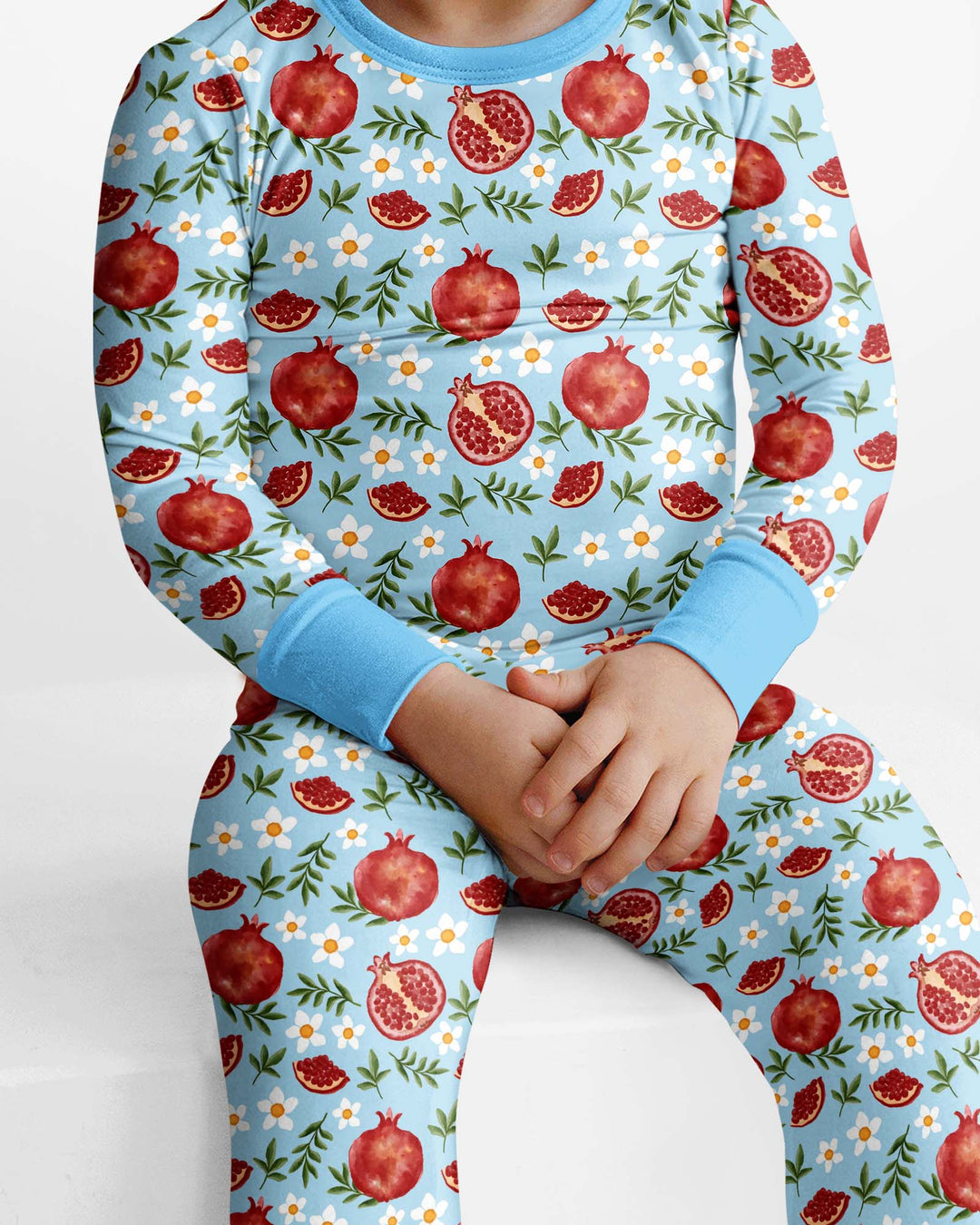 Zweiteiliges Langarm-Pyjama-Set mit Sommerfrüchten