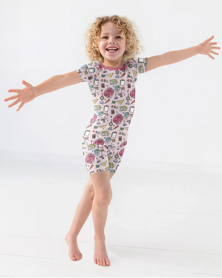Schlafanzug-Set zweiteilig, kurze Ärmel, kurze Hose, Bambus