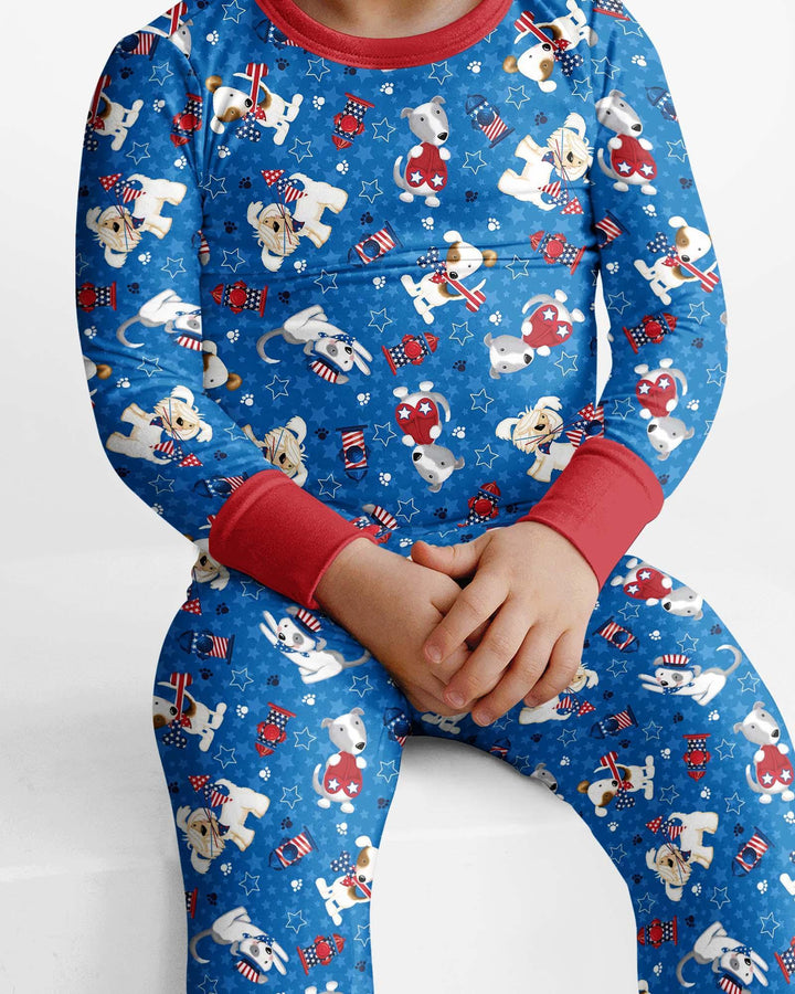Zweiteiliges Langarm-Pyjama-Set mit Sommerfrüchten