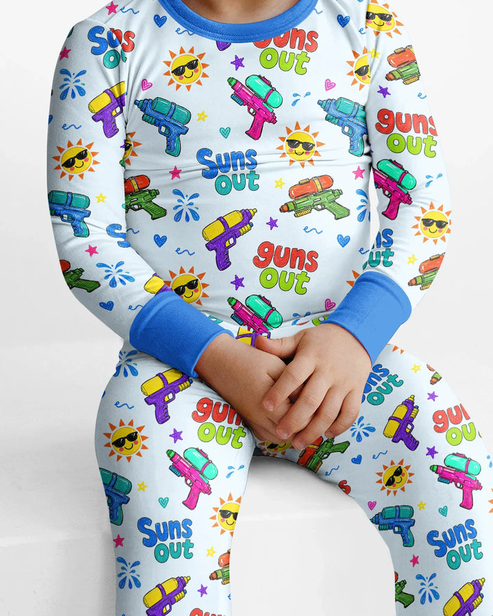 Zweiteiliges Langarm-Pyjama-Set mit Sommerfrüchten