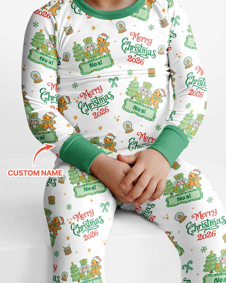 Custom Name Nutcracker Christmas Tale Bamboo Two Piece Long Sleeve Pajama Set
