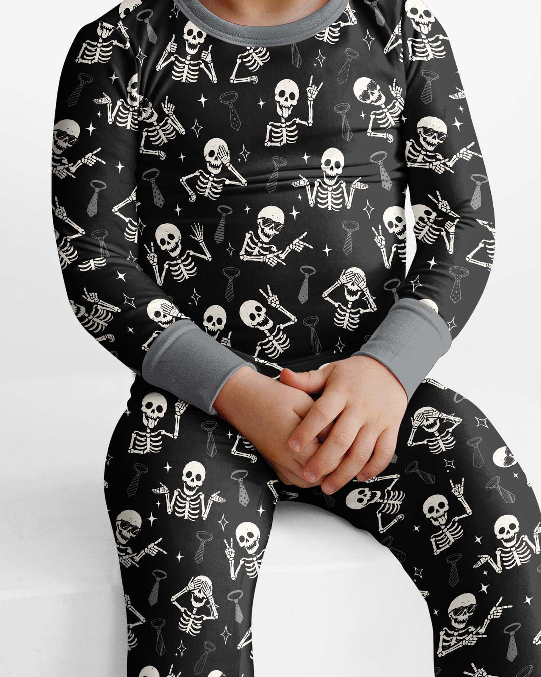 Funny Skeleton Bamboo Two Piece Long Sleeve Pajama Set