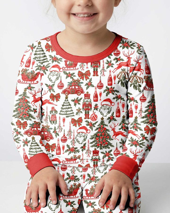 A Very Vintage Christmas Bamboo Two Piece Long Sleeve Pajama Set
