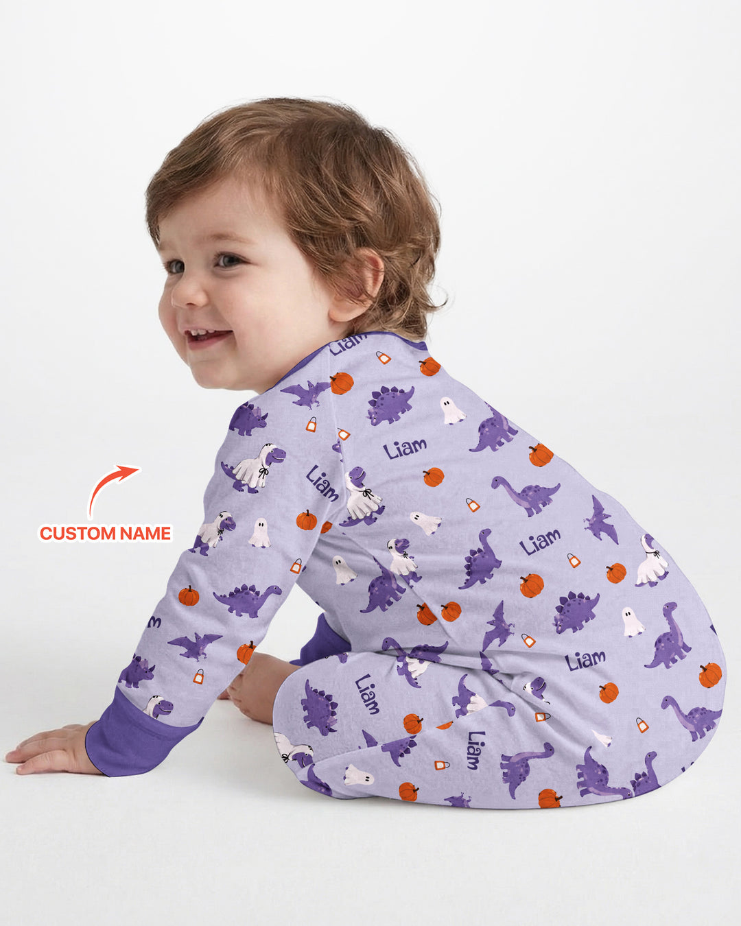 Custom Name Spooky Dinosaur Halloween - Personalized Bamboo Convertible Zippy