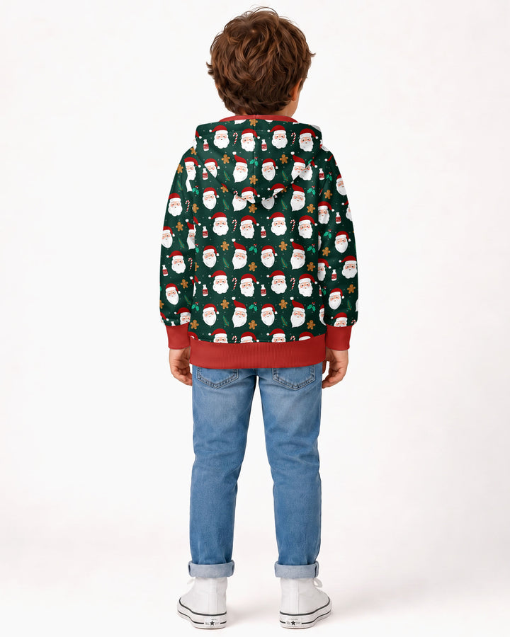 Christmas Sweet Santa Bamboo Zip Hoodie