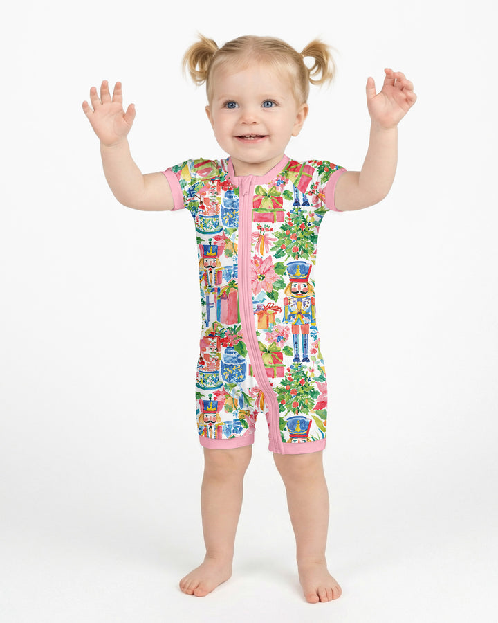 Watercolor Nutcracker Holiday Bamboo Shorty Zippy