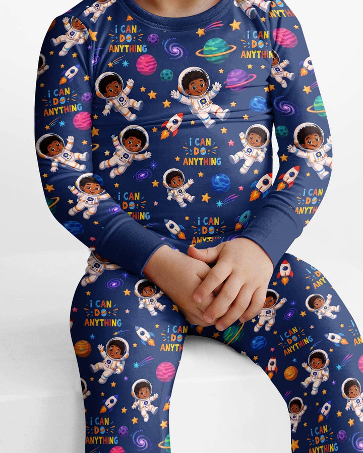 Zweiteiliges Langarm-Pyjama-Set mit Sommerfrüchten