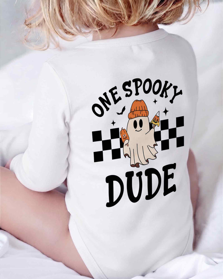 Personalized One Spooky Dude Pumpkin Bamboo Bodysuit