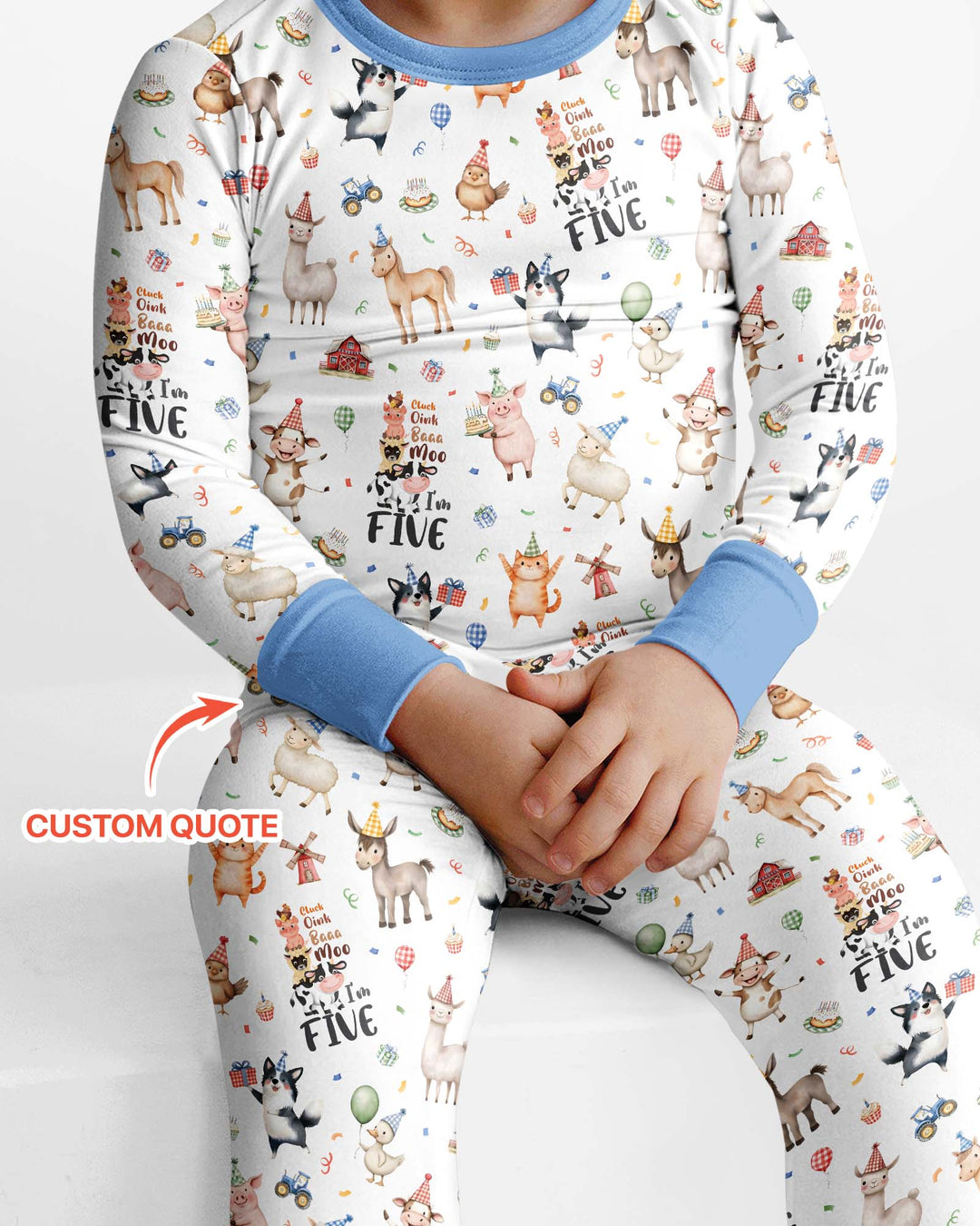 Zweiteiliges Langarm-Pyjama-Set mit Sommerfrüchten