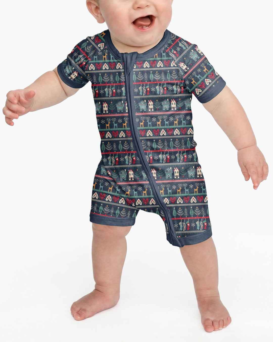 Vintage Nordic Christmas Bamboo Shorty Zippy