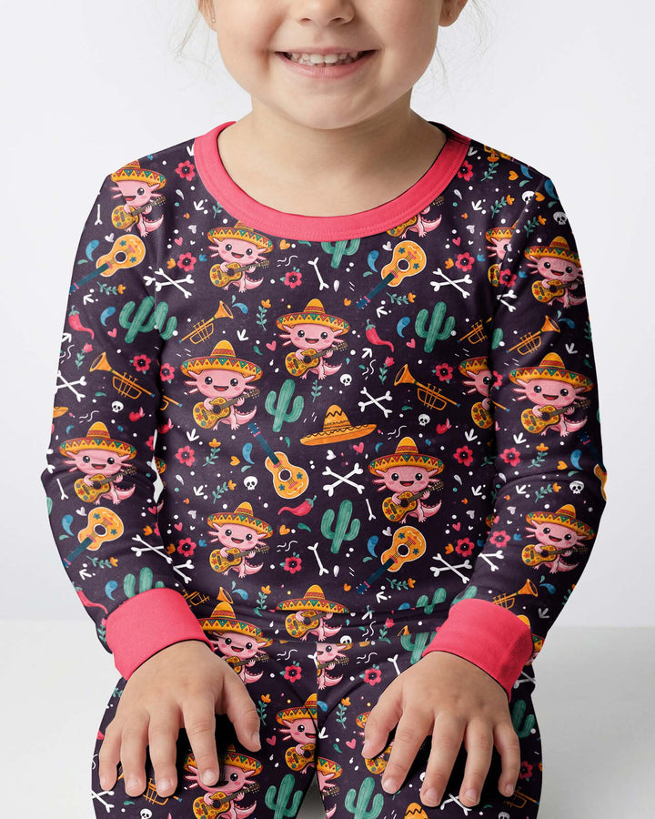 Axolotl Fiesta Bamboo Two Piece Long Sleeve Pajama Set