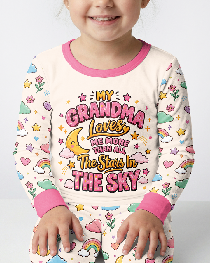 My Grandma Loves Me More Than All The Stars Bamboo Two Piece Long Sleeve Pajama Set