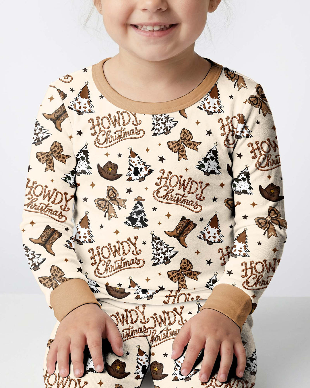 Coquette Western Howdy Christmas Bamboo Two Piece Long Sleeve Pajama Set