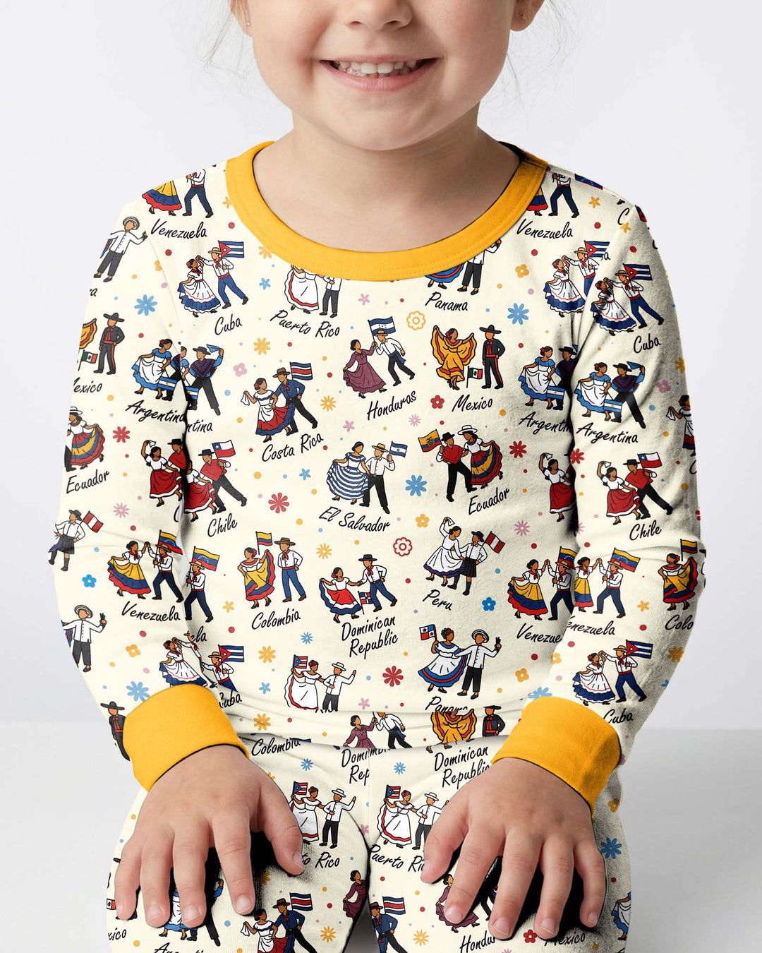 Zweiteiliges Langarm-Pyjama-Set mit Sommerfrüchten