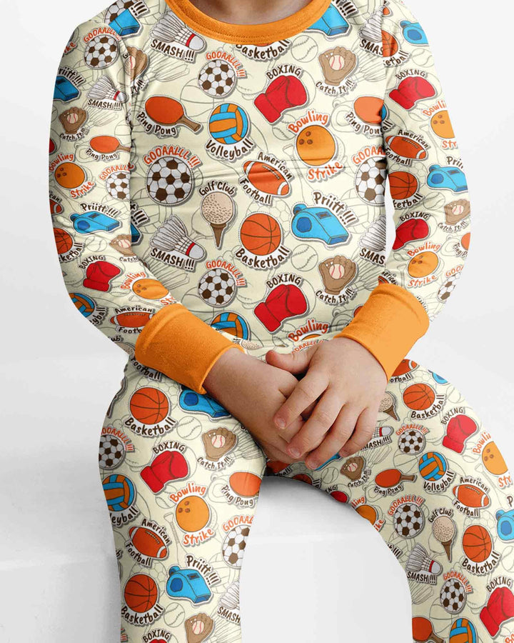 Zweiteiliges Langarm-Pyjama-Set mit Sommerfrüchten