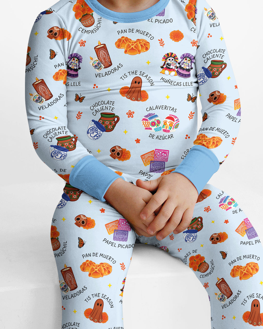 Tis the Dia De Muertos Season Bamboo Two Piece Long Sleeve Pajama Set