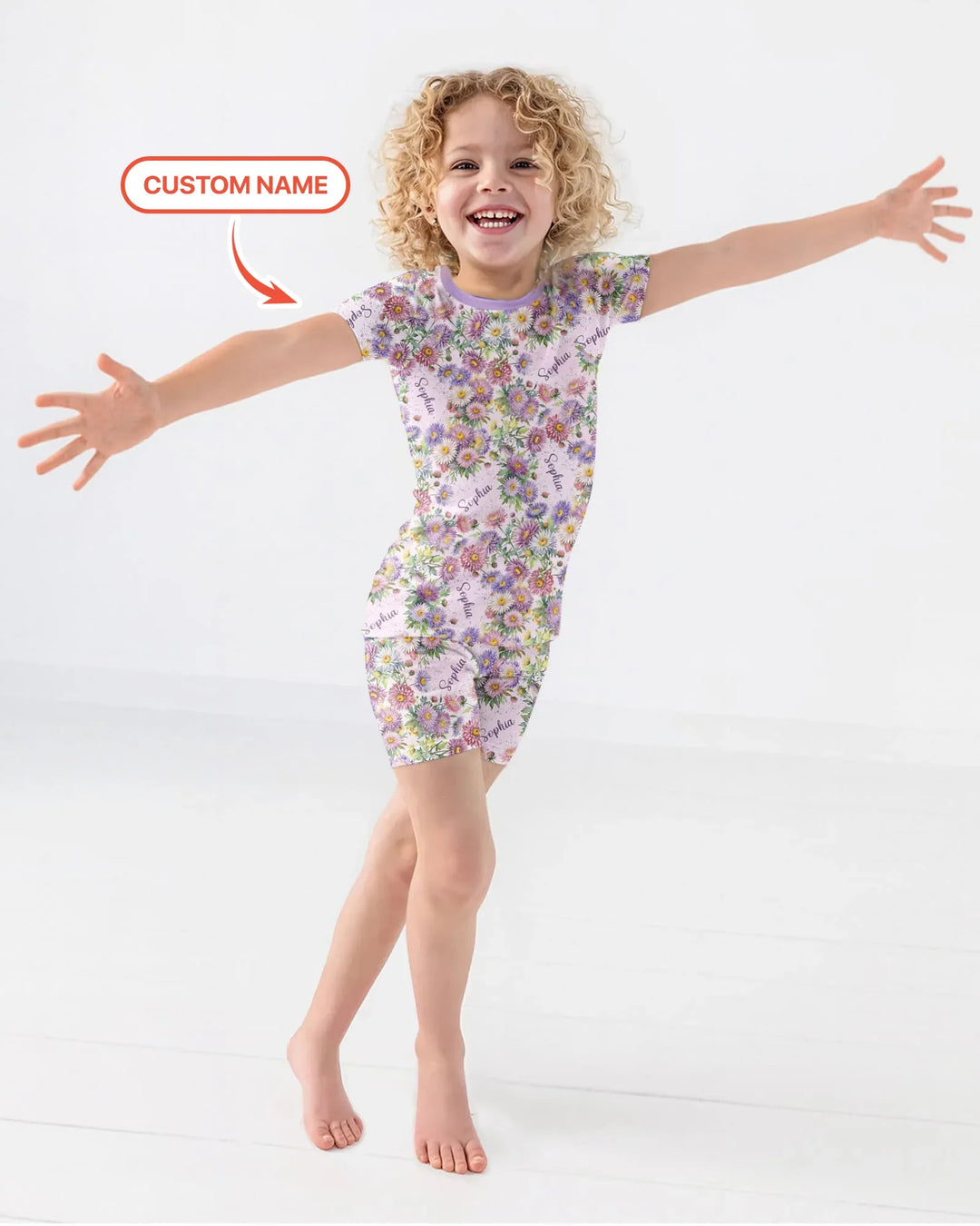 Zweiteiliges Pyjama-Set mit kurzen Ärmeln und Shorts im Sommer-Design