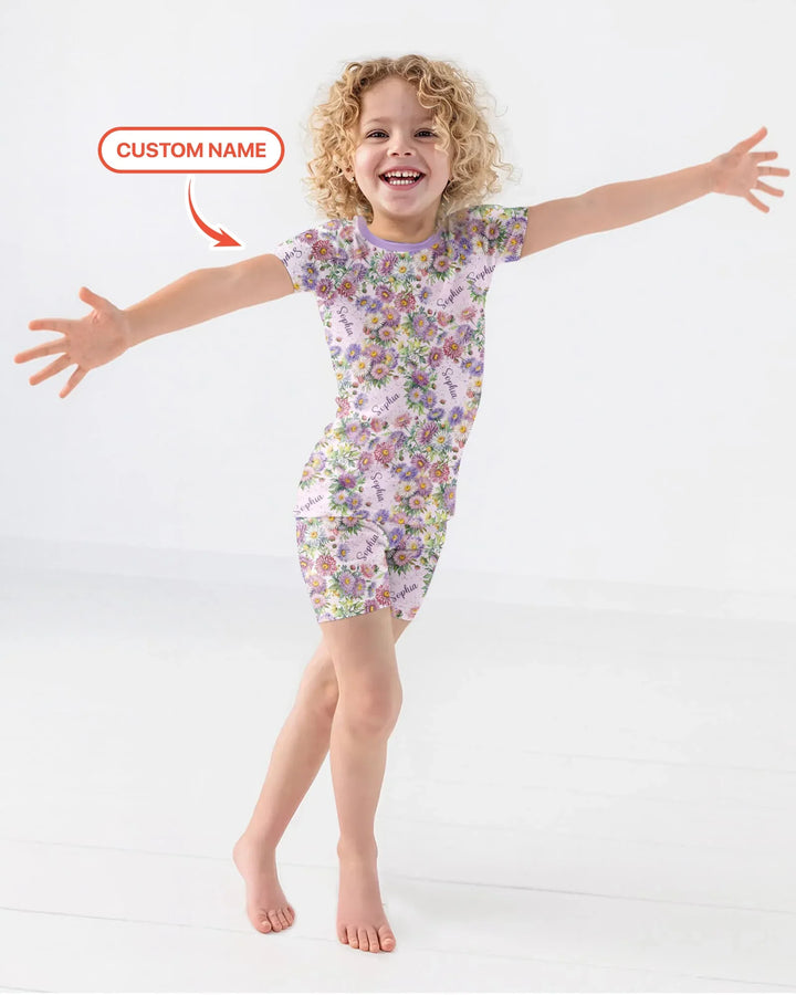 Zweiteiliges Pyjama-Set mit kurzen Ärmeln und Shorts im Sommer-Design