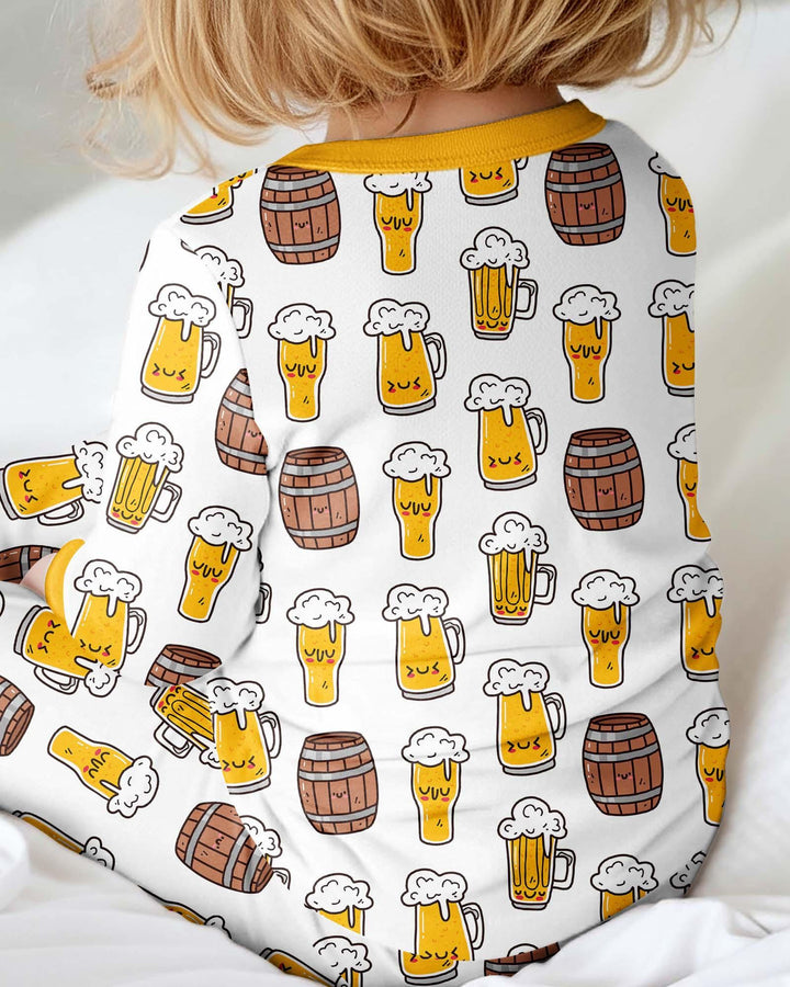 Beer Mugs and Barrels Bamboo Convertible Zippered Romper
